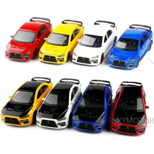 1/32 Jackiekim For Mitsubishi EVO X 10 Black Roof RHD Diecast Car Model Toys Kids Red/Yellow/White/Blue Metal,Plastic,Rubber