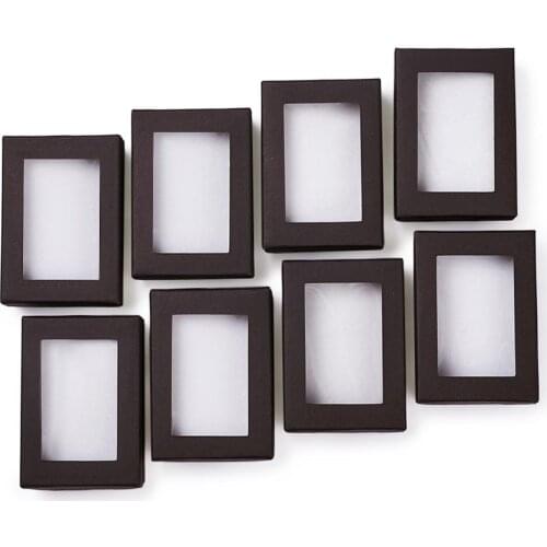 Jewelry Set Boxes Rectangle White Black Gift Boxes for Necklaces Earrings and Rings Packaging Cardboard 90x65x28mm