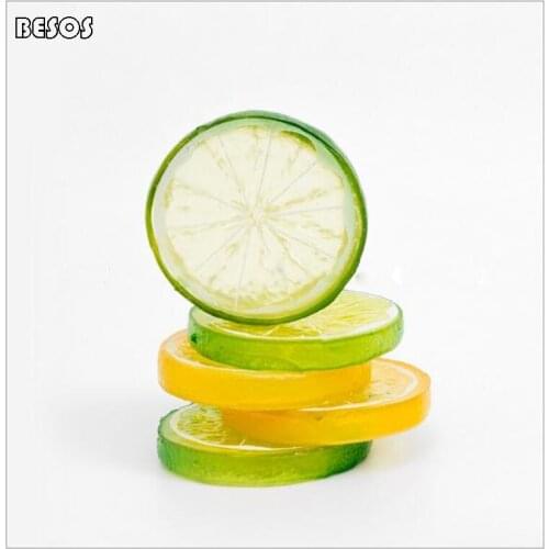 Creative Fresh Simulation Lemon Slice Food Accessories kitchen Decoration Shooting Props Background Decoration Lemon Green