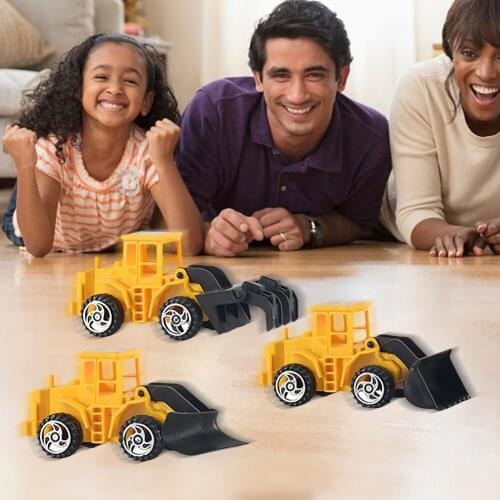 6pcs Mini Inertia Glide Engineering Car Model Boy Vehicle Car Excavator Dump Roller Truck Model Toy Lot