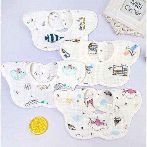 Cotton Baby Bibs Flower Waterproof Cloth Bibs Saliva Towel Rotating Baby Babador Feeding Smock Infant Burp Cloths Bandana Bibs