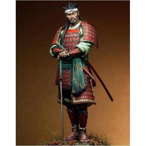 New Unassembled 1/18 90mm Japanese samurai with sword 90mm Resin Kit DIY Toys Unpainted resin model