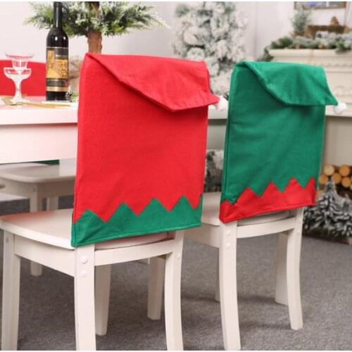 Christmas Chair Decoration Non-woven Fabric Chair Cover Big Hat Chairs Case Holidays Home Deco Christmas Chair Cover SN2449