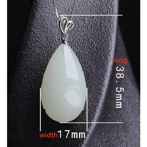 Natural Jade Pendant 925 Sterling Silver With Water Drops And Tiantian Pendant With Certificate White Jade Pendant