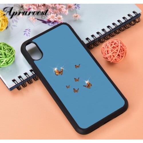 Aprarvest Sparkly Monarch Silicone Rubber Phone Case Cover For iPhone 6 6S 7 8 PLUS X XS XR 11 12 MINI PRO MAX