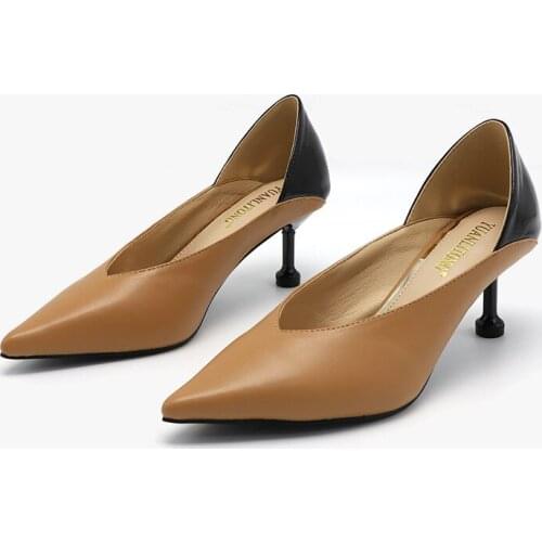 Pumps Women White girl high heel womens fine with Womens shoes new pointed black fresh princess shoes Zapatillas Mujer S21-25