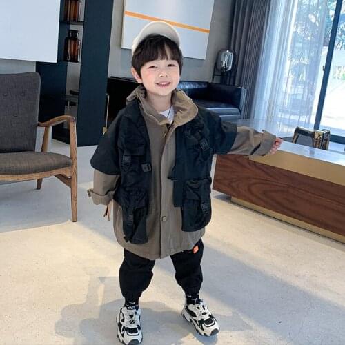 Retro Spring Summer Childrens Clothes Suit Boys Coat + Vest 2pcs/Set Kids Teenage Top School Beach Boy Clothing High Quality