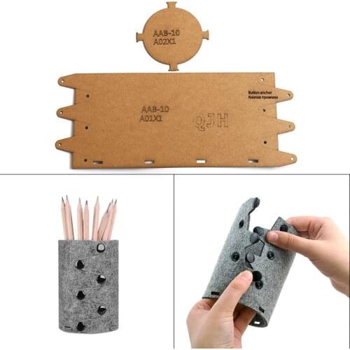 1Set Of Leather Craft Fashion Personality Student Pen Holder Sewing Pattern Hard Acrylic and Kraft Paper Stencil Template 9*12cm