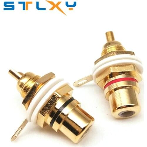 1 Pair RCA Female Socket Connector Chassis Panel Mount Adapter Audio Terminal Plug 3.5mm Plug AV Plug