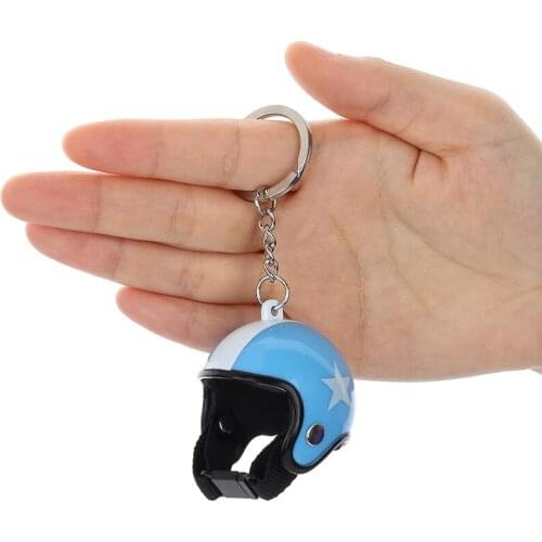 1PC Motorcycle Safety Helmets Keychain Car Auto Five-star Pendant Classic Key Ring Keyfob Holder Car Accessories