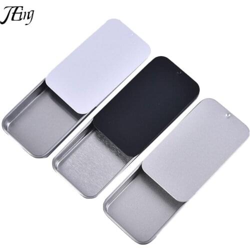 1pc Mini Iron Box Slide Cover Storage Box Wedding Jewelry Pill Cases Portable Tin Boxes Container Cosmetic Organizer