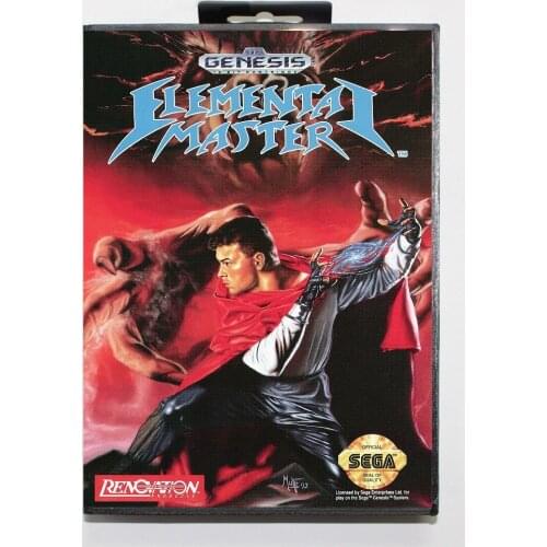 16 bit Sega MD game Cartridge with Retail box - Elemental Master game card for Megadrive Genesis system