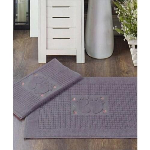 2 Embroidered 250gr 100% Cotton Foot Towels And Mats 3 74colors available It doesn't give a feeling of wetness