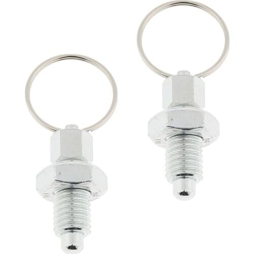 2 Pcs Premium Steel Zinc Plated Spring Indexing Plunger with Pull Ring, M12