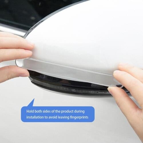 4Pcs/set Car Door Edge Transparent Anti Scratch Protection Bumper Mirror Protector Rearview Sticker Anti-collision Strips N7P7