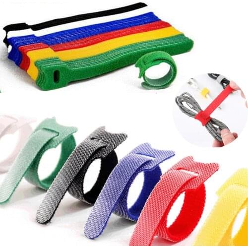 50Pcs 12x150mm mixed color reusable fastening cable tie T-shaped cable tie Magic nylon finishing tool Color cable tie