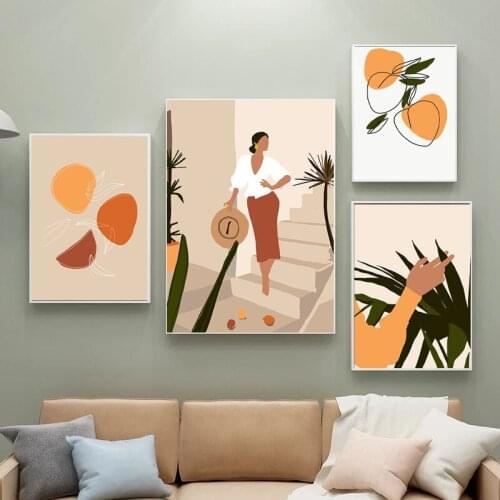 Abstract Fashion Vintage Girl Canvas Painting Nordic Posters and Prints Modern Wall Art Pictures for Living Room Home Decoration