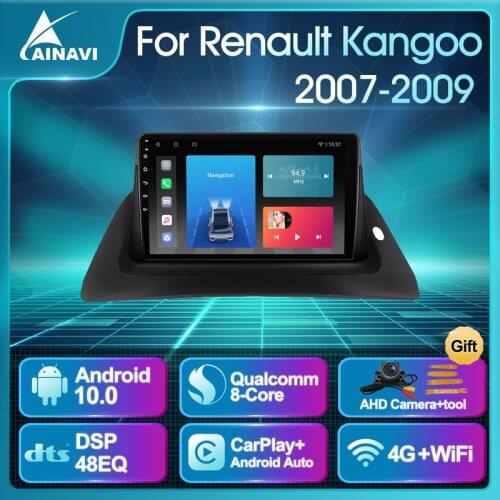 Car Radio Android 10.0 QLED For Renault Kangoo 2007-2009 Auto Stereo Multimedia Video Player Navigation GPS Android Auto Carplay