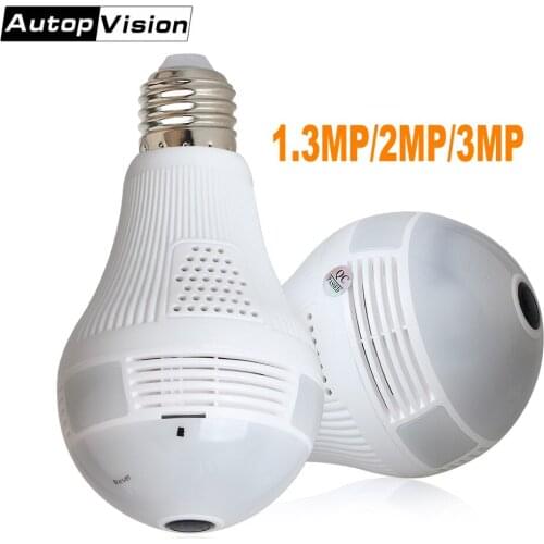 3MP 2MP 1.3MP Wireless IP Camera Bulb Light FishEye 360 Degree 3D VR Mini Panoramic Home CCTV Security IP Camera