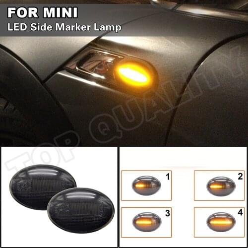 For BMW Mini Cooper R55 2006-2014 R56 R57 R58 R59 Car Amber LED Dynamic Turn Signal Light Side Marker Arrow Blinker Lamps