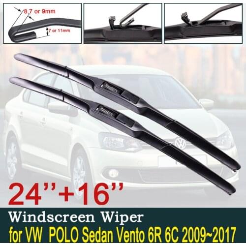 For Volkswagen VW POLO Sedan Vento 6R 6C 2009~2017 MK5 Car Wiper Blade Windscreen Windshield Wipers Car Accessories 2010 2011