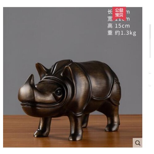 Home Creative Modern Simple Liquor Cabinet Living TV Cabinet Technology Wedding Gift Rhino Resin Animal Model Room decoration
