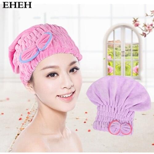 EHEH Quick Drying Hair Hat Microfiber Solid Hair Turban Women Girls Ladies After Shower Cap Bathing Tool Drying Head Wrap Towel