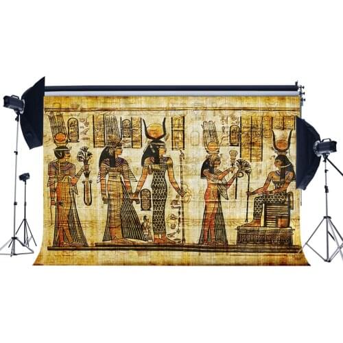Photography Background Shabby Egypt Backdrop Old Egyptian Mural Painting Backdrops Ancient Pharaoh and Hieroglyphics