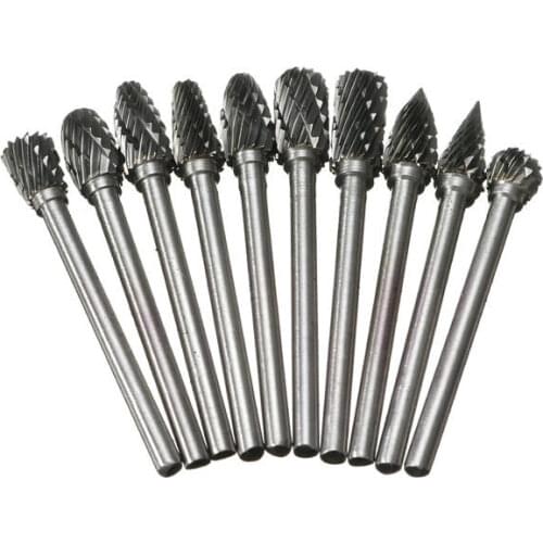 1/8" Shank Tungsten Carbide Milling Cutter Rotary Tool Tungsten Steel Carbide Burr Set Dremel Wood Carving Bit Accessories