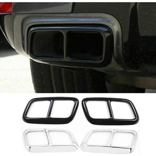 Stainless Steel Exhaust Muffler Tail Pipe Cover Trim Fit for Land Rover Range Rover Sport 2018 2019 Exterior Car Accessories