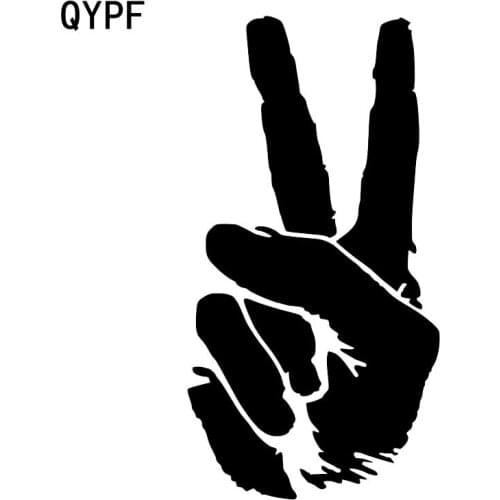 QYPF 8.3*15.9CM Interesting Game Lovely hand Finger Car Sticker High Quality Vinyl Decoration C16-0248