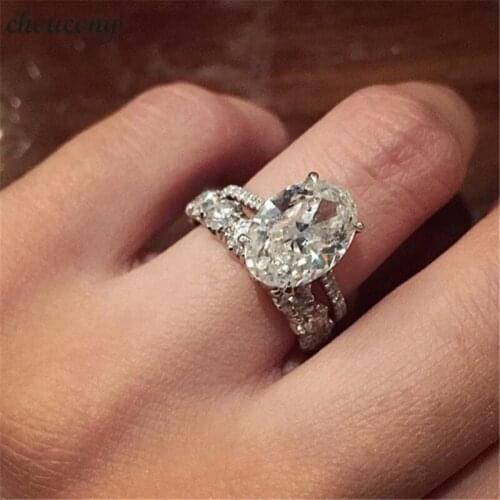 Choucong Luxury ring Bridal set 925 Sterling silver 3ct Sone AAAAA zircon Engagement Wedding Band Rings For Women Finger Jewelry