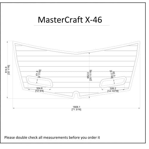 2014 MasterCraft X-46 Boat Swim Platform Pads 1/4" 6mm EVA Teak Decking