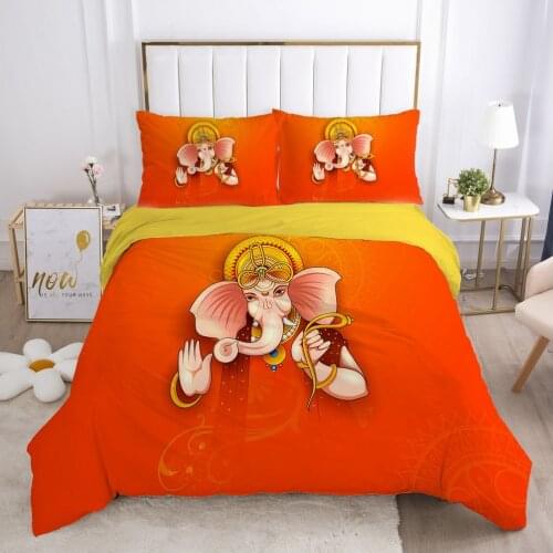 3D Bedding set Orange Duvet cover set Quilt covers Comforter case Pillowcase King Queen Full Twin Size Indian Lord Bed Linens