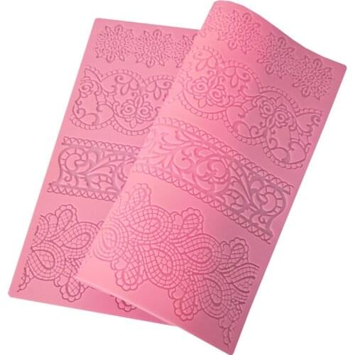KLM lace silicone baking mold embossed cushion suitable for fondant mold wedding multi-layer cake border decoration