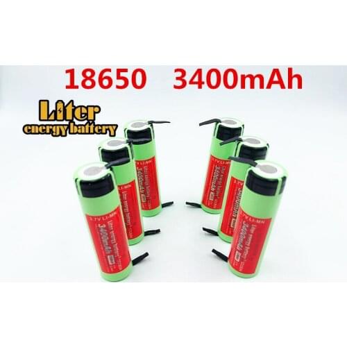 2PCS 100% New Original NCR18650B 3.7 v 3400 mah 18650 Lithium Rechargeable Battery Welding Nickel Sheet batteries
