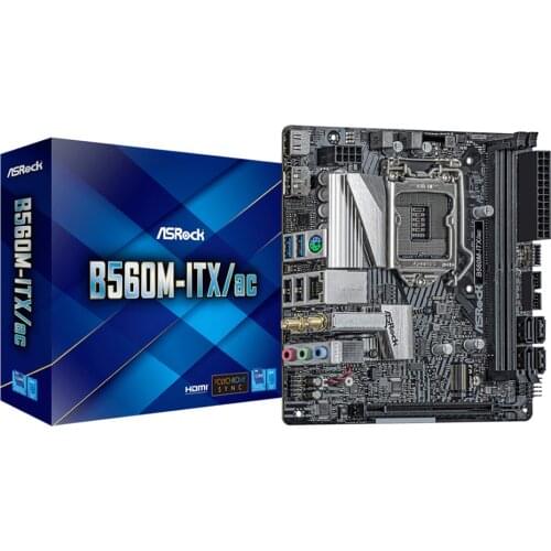 ASRock B560M-ITX/ac Motherboard Supports DDR4 4600MHz Intel B560 Chipset 4*SATA 6Gb/s USB 3.2/PCIe 4.0 x16 HDMI/ DP LGA 1200