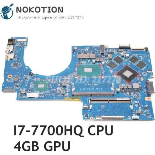 NOKOTION 915550-001 915550-601 DAG37DMBAD0 For HP PAVILION 17-AB 17-W Laptop Motherboard GTX 1050 Ti 4GB I7-7700HQ CPU