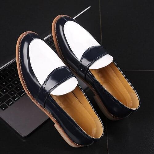 New Men Formal Dress Shoes Patent Leather Luxury Fashion Groom Wedding Shoes Men Luxury British style Oxford Shoes Big Size38-48