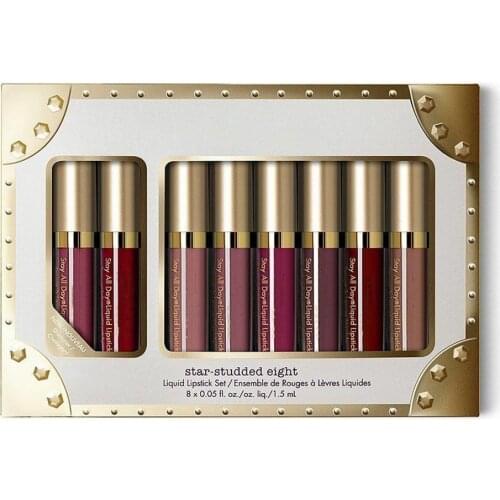 Liquid Matte 8Pcs Lipstick Set Waterproof Makeup Lip Gloss Comfortable Long-lasting Lipgloss Kit Cosmetics