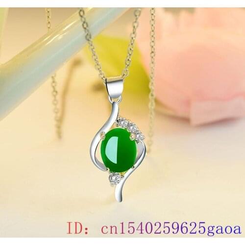 Jade Pendant Jewelry Necklace Hetian Charm 925 Silver Gifts Women Chalcedony Natural Amulet Chinese Fashion
