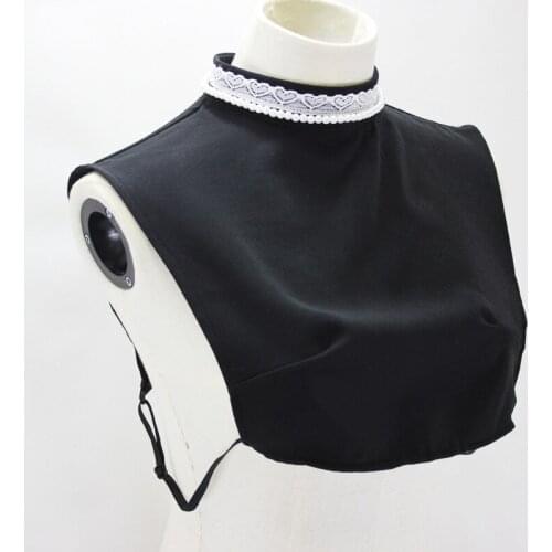 Jaderic 2018 New Women black Lace Hook Fake Shirt Women Detachable Lapel Shirt Fake False Collar Choker detachable stand collar