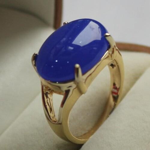 Latest design jewelry ladys favorite dark blue jade ring (7,8,9#)