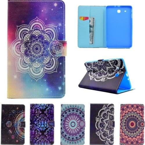 2017 New Ethnic Style Case For Samsung Galaxy Tab E 9.6 T560 T561 SM-T560 Tablet Stand Wallet Card Holder Protective Cover+ Film