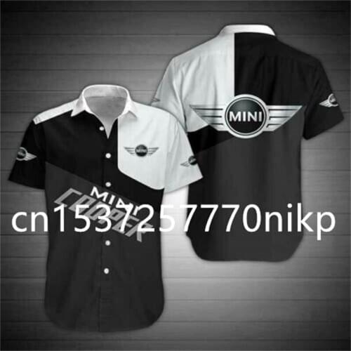 2021 New Mini Cooper Mens Shirt 3D Anime Oversized T-shirt Top High Quality Button Cardigan Harajuku Casual Mens Clothing