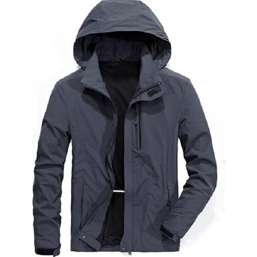 2019 new arrival fashion men jacket coat hooded outwear long sleeves zipper stretchy spring outfit casual blouse plus size M-4XL