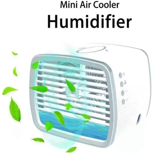 New Personal Air Conditioner, Quiet USB Mini Air Cooler with LED Light, for Small Room/Office/Dorm/Bedroom