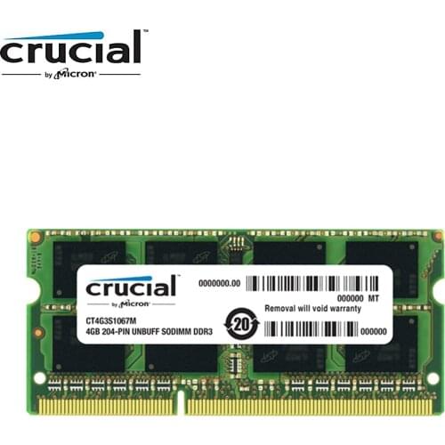 Crucial Memory RAM DDR3 4G 1066MHZ PC3-8500S CL7 204pin 1.35V Laptop Memory