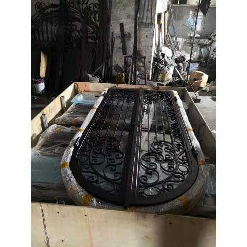 Hot Sale Wrought Iron Front Entry Doors EXW Shanghai Factory Price Shipping Cost Extra Hc-id22