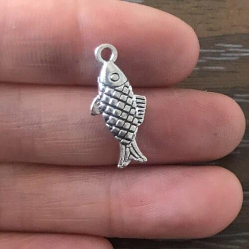 20PCS DIY Jewelry Making Fish Charms Zinc Alloy Fish Pendant Charm for Bracelets Necklaces Earrings Zipper Pulls Bookmark